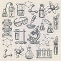 Chemistry Icon In Doodle Style Royalty Free Stock Photo
