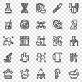 Chemistry icon set, outline style Royalty Free Stock Photo