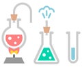 Chemistry icon. Test-tubes with liquid Royalty Free Stock Photo