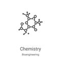 chemistry icon vector from bioengineering collection. Thin line chemistry outline icon vector illustration. Linear symbol for use Royalty Free Stock Photo