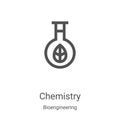 chemistry icon vector from bioengineering collection. Thin line chemistry outline icon vector illustration. Linear symbol for use Royalty Free Stock Photo