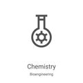 chemistry icon vector from bioengineering collection. Thin line chemistry outline icon vector illustration. Linear symbol for use Royalty Free Stock Photo