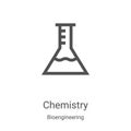 chemistry icon vector from bioengineering collection. Thin line chemistry outline icon vector illustration. Linear symbol for use Royalty Free Stock Photo