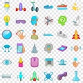 Chemistry icons set, cartoon style Royalty Free Stock Photo