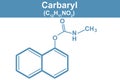 Chemistry illustration of Carbaryl in blue Royalty Free Stock Photo