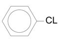 Chemistry illustration of Chlorobenzene structure Royalty Free Stock Photo