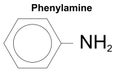 Chemistry illustration of Phenylamine in organic chemistry Royalty Free Stock Photo