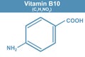 Chemistry illustration of Vitamin B10 in blue Royalty Free Stock Photo