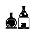 Chemistry lab black icon, concept illustration, vector flat symbol, glyph sign. Royalty Free Stock Photo