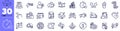 Chemistry lab, Business idea and Qr code line icons pack. For web app. Vector