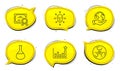 Chemistry lab, Efficacy and Face biometrics icons set. Chemical hazard sign. Vector