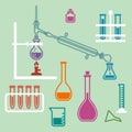 Chemistry lab equipment. Royalty Free Stock Photo