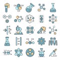 Chemistry lab icon set, outline style Royalty Free Stock Photo