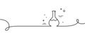 Chemistry lab line icon. Laboratory flask sign. Analysis. Continuous line with curl. Vector Royalty Free Stock Photo