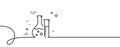 Chemistry lab line icon. Laboratory flask sign. Analysis. Continuous line with curl. Vector Royalty Free Stock Photo