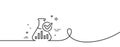 Chemistry lab line icon. Laboratory flask sign. Analysis. Continuous line with curl. Vector Royalty Free Stock Photo