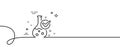 Chemistry lab line icon. Laboratory flask sign. Analysis. Continuous line with curl. Vector Royalty Free Stock Photo