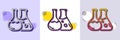 Chemistry lab line icon. Laboratory flask sign. Analysis. Halftone dotted pattern. Vector