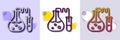 Chemistry lab line icon. Laboratory flask sign. Analysis. Halftone dotted pattern. Vector