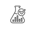 Chemistry lab line icon. Laboratory flask sign. Analysis. Vector