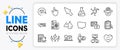 Chemistry lab, Online documentation and Accounting report line icons. For web app. Vector