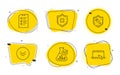 Checklist, Spanner and Scroll down icons set. Chemistry lab, Reject protection and Portable computer signs. Vector