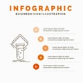 Chemistry, lab, study, test, testing Infographics Template for Website and Presentation. Line Gray icon with Orange infographic Royalty Free Stock Photo