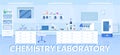 Chemistry laboratory banner flat vector template Royalty Free Stock Photo