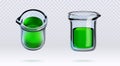 Chemistry laboratory glass beaker flask for test