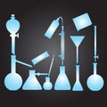 Chemistry laboratory glassware eps10 Royalty Free Stock Photo