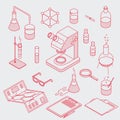 Chemistry Laboratory Objects Set Royalty Free Stock Photo