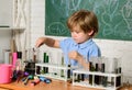 Chemistry laboratory. Practical knowledge concept. Study grants and scholarship. Smart children performing chemistry