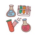 Chemistry and laboratory related object illustration.