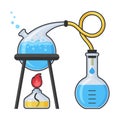 Chemistry laboratory and science equipment vector illustration