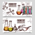 Chemistry Laboratory Sketch Banners