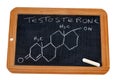 School slate on which is written the chemical formula of testosterone
