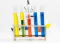 Chemistry lesson in school lab Royalty Free Stock Photo