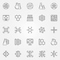 Chemistry line icons set