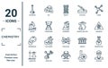 chemistry linear icon set. includes thin line volumetric, biology, microbiology, laboratory, scientific, experiment, reproduction