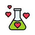 Chemistry of love vector, Valentine and love related filled outline icon