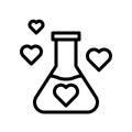 Chemistry of love vector, Valentine and love related line icon