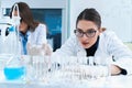 Young female researchers conducting laboratory test