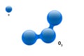 Chemistry model molecule ozone O3 gas scientific element formula. Integrated particles natural inorganic 3d molecular