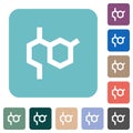 Chemistry molecule formula rounded square flat icons