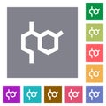 Chemistry molecule formula square flat icons