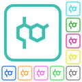 Chemistry molecule formula vivid colored flat icons