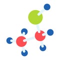 Chemistry molecule icon, flat style