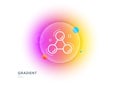 Chemistry molecule line icon. Laboratory atom sign. Analysis. Gradient blur button. Vector