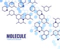 Chemistry molecule, science structure background. Bio molecular pattern with copy space for text, scientific dna