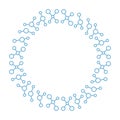 Chemistry molecules line circle frame. Background design element pattern. Editable outline stroke. Vector line.